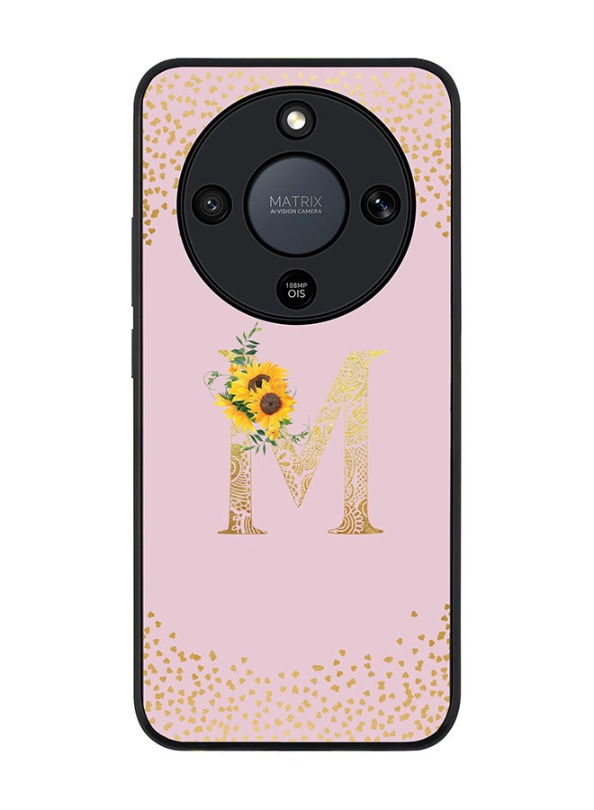 Stylizedd For Honor X9d / Magic8 Lite / X70 Case,Slim fit Camera Protection, Shockproof Thin Phone cover  - Custom Floral Monogram - M  (Pink ) - Image 1